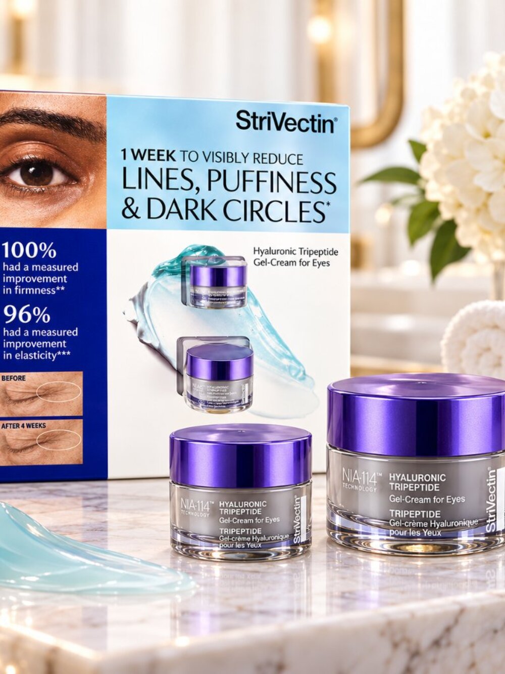 $90 VALUE | StriVectin Hyaluronic Tripeptide Gel-Cream for Eyes 2-Pc Set – NIB